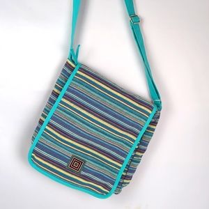 SUNSA Flap Over Tribal Coastal Striped Crossbody Bag